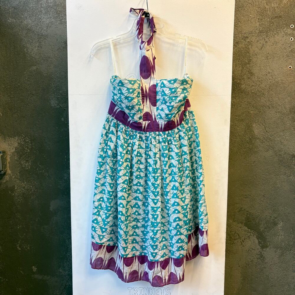 Pepe Jeans Vintage Abstract Halter Midi Dress